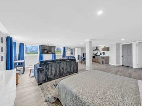 Luxury Apartment, Lake View | Living area | 65-inch Smart TV with digital channels, streaming services