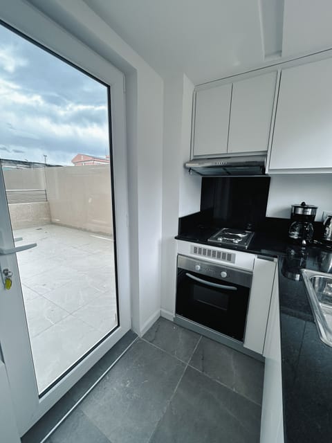 Apartment, 1 Bedroom, Terrace | Private kitchen | Fridge, microwave, stovetop, coffee/tea maker