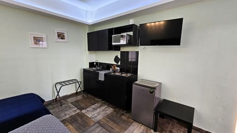 Family Studio Suite | Private kitchen | Mini-fridge, microwave, coffee/tea maker, blender
