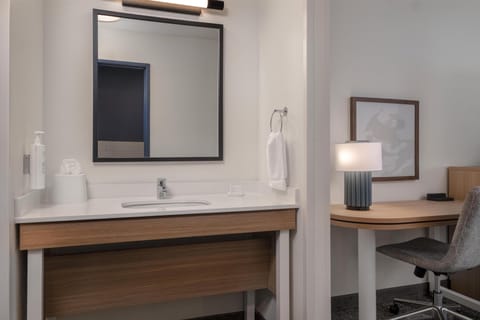 Room, 1 Queen Bed, Accessible (3x3 Shower) | Bathroom | Hair dryer, towels