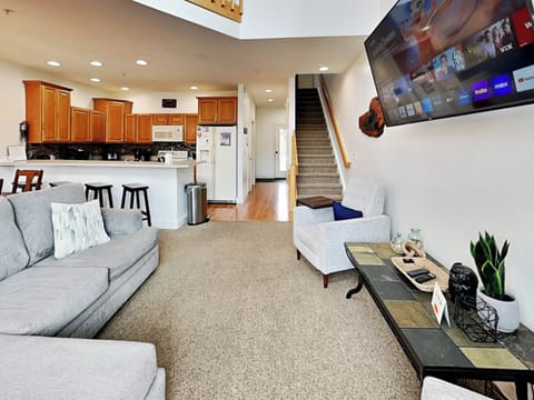 Townhome, Multiple Beds, Hot Tub | Living area | 50-inch flat-screen TV with digital channels, fireplace