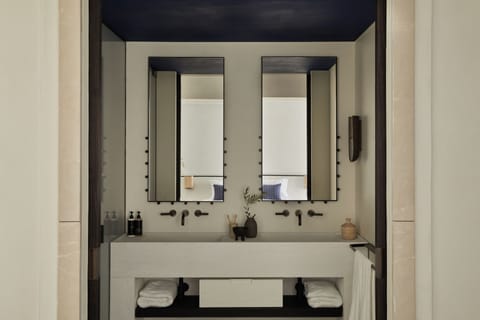 Suite, Sea View (Anandes, Infinity Pool) | Bathroom | Shower, rainfall showerhead, designer toiletries, hair dryer