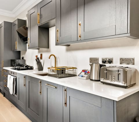 Comfort Apartment, 2 Twin Beds | Private kitchen | Full-size fridge, microwave, oven, stovetop