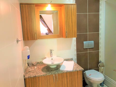 Economy Room, 1 Bedroom, Mountain View | Bathroom | Combined shower/tub, free toiletries, hair dryer, slippers