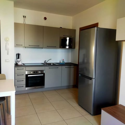 Basic Apartment | Private kitchen | Full-size fridge, microwave, oven, stovetop