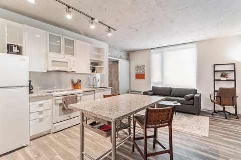 City Apartment, City View | Private kitchen | Full-size fridge, microwave, stovetop, coffee/tea maker