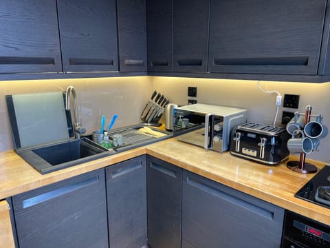 Apartment | Private kitchen | Fridge, microwave, oven, stovetop