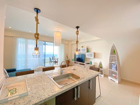 Comfort Apartment, Sea View | Private kitchen | Fridge, microwave, toaster, blender