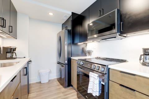 Superior Apartment | Private kitchen | Full-size fridge, microwave, oven, stovetop