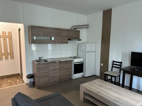 Economy Apartment, City View | Private kitchen | Fridge, microwave