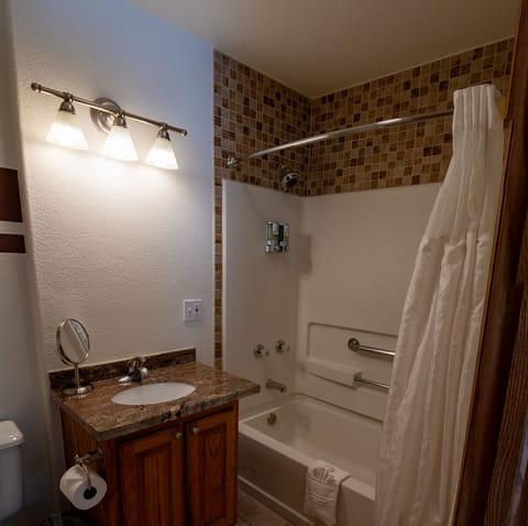 Condo, 1 Queen Bed, Fireplace, Mountain View (A18) | Bathroom | Towels, toilet paper