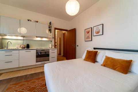 Basic Apartment | Private kitchen | Full-size fridge, microwave, dishwasher, espresso maker