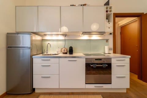 Basic Apartment | Private kitchen | Full-size fridge, microwave, dishwasher, espresso maker