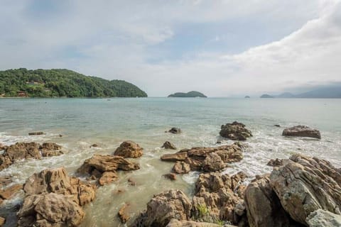 On the beach, beach cabanas, sun loungers, beach umbrellas