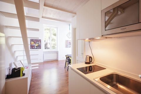 Apartment, Hill View | Private kitchen | Fridge, microwave, oven, stovetop