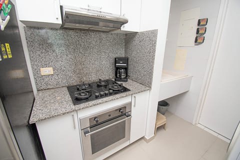 Deluxe Apartment | Shared kitchen | Full-size fridge, microwave, oven, stovetop