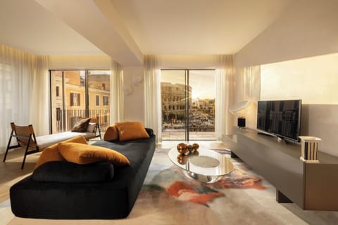 Presidential Suite (Colosseum View) | Living area | LCD TV, heated floors