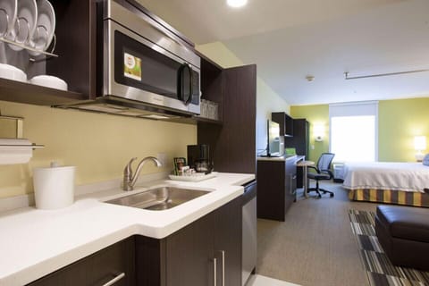 Suite, 1 King Bed, Accessible (Hearing) | Private kitchenette | Full-size fridge, microwave, coffee/tea maker, toaster