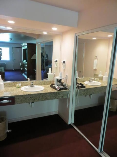 Deluxe Room, 1 King Bed (Non-Pet Friendly) | Bathroom | Combined shower/tub, hair dryer, towels