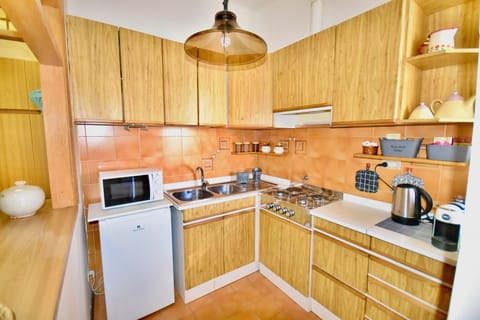 Apartment, Sea View | Private kitchen | Full-size fridge, microwave, espresso maker, electric kettle