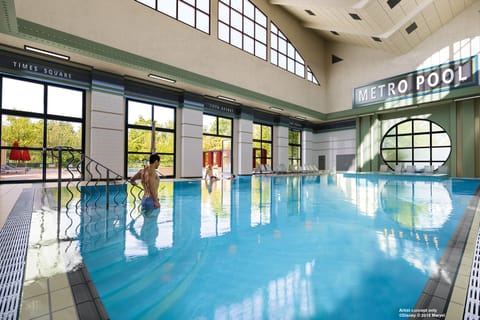 Indoor pool, seasonal outdoor pool, pool umbrellas, sun loungers