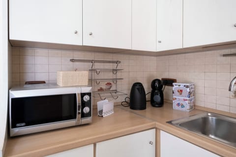 Deluxe Apartment | Private kitchen | Full-size fridge, microwave, oven, stovetop