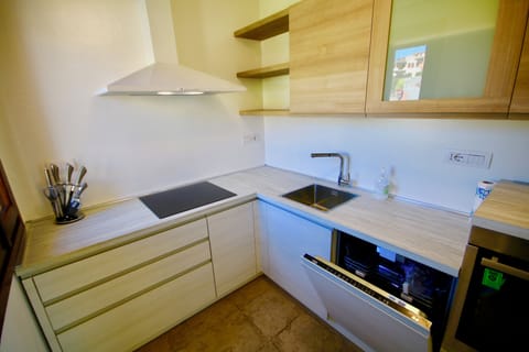 Apartment, Sea View | Private kitchen | Fridge, oven, stovetop, dishwasher