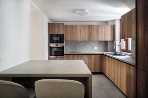 Superior Apartment, City View | Private kitchen | Full-size fridge, microwave, oven, dishwasher