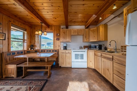 Cabin, Multiple Beds, Patio, Mountain View (The Cabin on the Ranch) | Private kitchen | Fridge, microwave, oven, stovetop