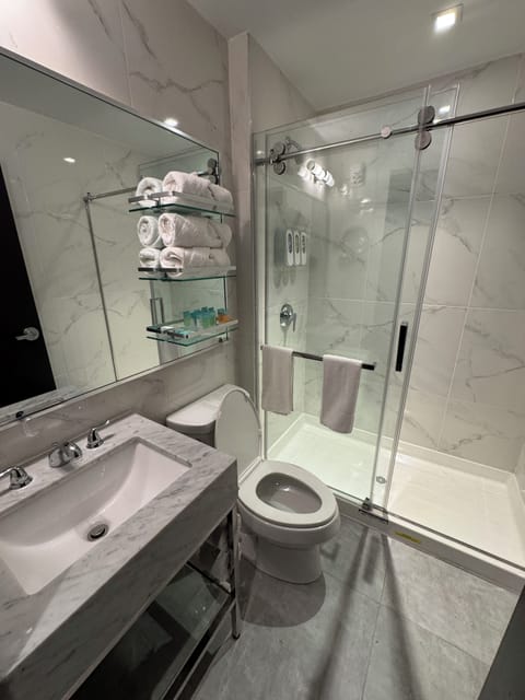 Deluxe Double Room | Bathroom | Shower, towels, soap, shampoo