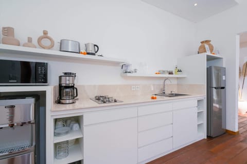 Basic Villa | Private kitchen | Fridge, microwave, stovetop, electric kettle