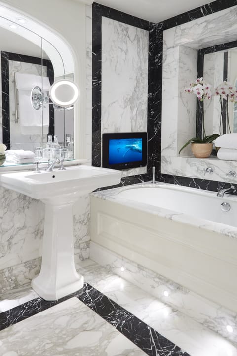 Suite (Belgravia) | Bathroom | Designer toiletries, hair dryer, bathrobes, slippers