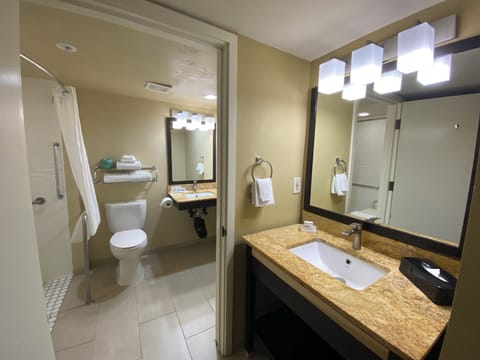 Standard Room, 2 Queen Beds, Mobility Accessible, Non Smoking | Accessible bathroom