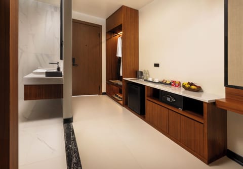 Deluxe Double Room, Balcony, Pool View | In-room safe, desk, laptop workspace, iron/ironing board