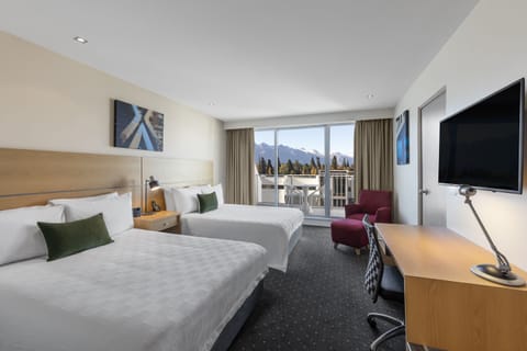 Standard Room, 2 Queen Beds, Balcony, Mountain View | Minibar, in-room safe, desk, laptop workspace