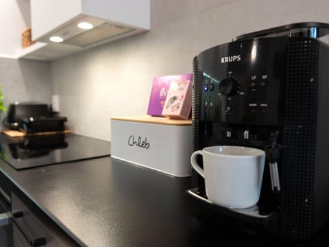 Apartment | Private kitchen | Electric kettle, toaster, highchair