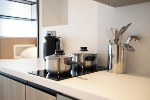 Signature Studio (small double bed) | Private kitchen | Fridge, microwave, oven, stovetop