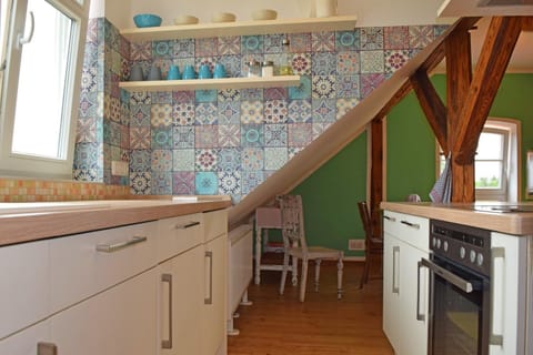 Apartment | Private kitchen | Electric kettle, toaster, highchair