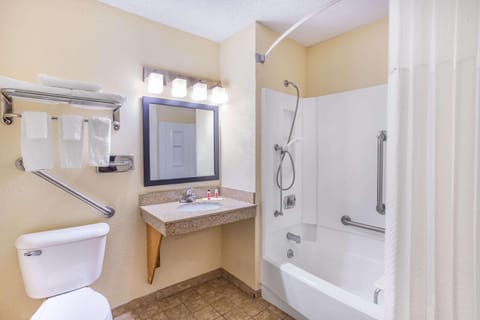 Room, 1 King Bed, Accessible, Non Smoking (Mobility) | Bathroom | Combined shower/tub, free toiletries, hair dryer, towels