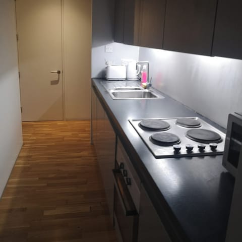 Apartment | Private kitchen | Fridge, microwave, oven, stovetop