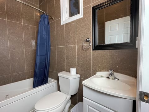 Comfort Room, 1 King Bed, Non Smoking | Bathroom | Shower, towels, soap, shampoo