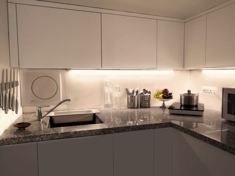 Luxury Villa | Private kitchen | Fridge, electric kettle, cookware/dishes/utensils