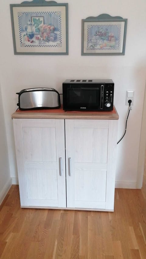 Fridge, microwave, electric kettle