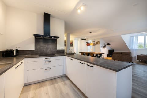 Elite Apartment, 2 Bedrooms | Private kitchen | Fridge, oven, dishwasher, coffee/tea maker