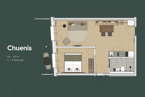 Apartment, Balcony, Mountain View | Floor plan