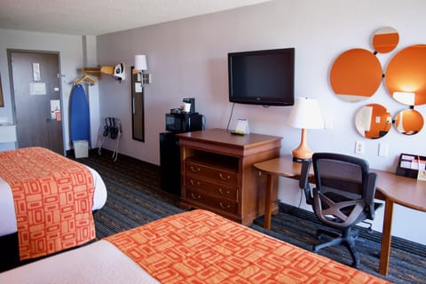 Room, 2 Queen Beds, Non Smoking | In-room safe, desk, blackout drapes, iron/ironing board