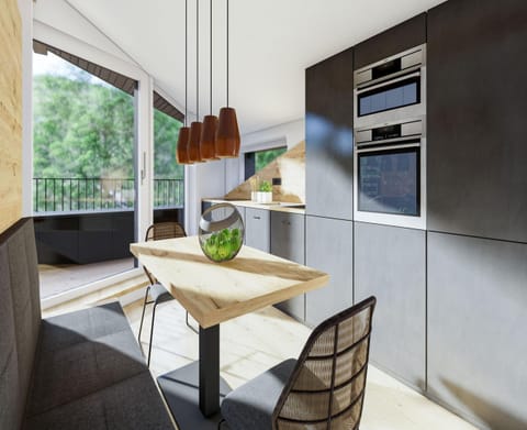 Classic Apartment, 2 Bedrooms | Private kitchen | Fridge, microwave, oven, dishwasher