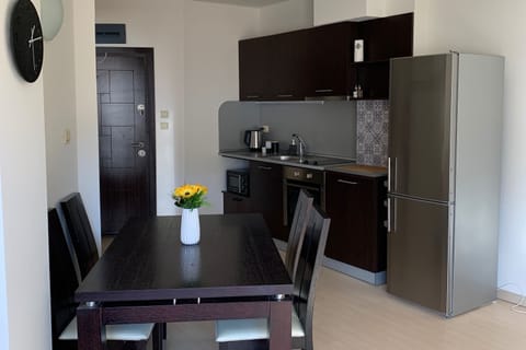 Apartment | Private kitchen | Fridge, microwave, oven, stovetop