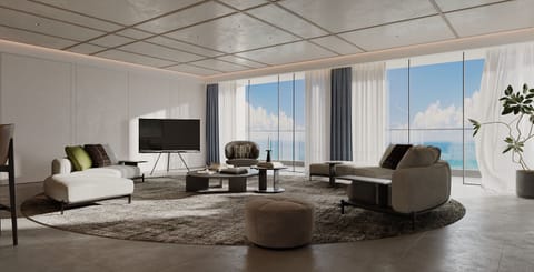 Royal Suite, 2 Bedrooms, Balcony, Sea View | Living area | Toys, computer monitors, printers