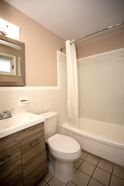 Standard Room, 2 Double Beds, Non Smoking | Bathroom | Combined shower/tub, deep soaking tub, free toiletries, hair dryer